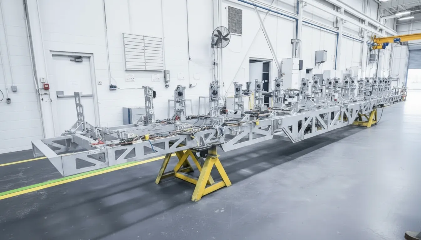 Large frame on shop floor